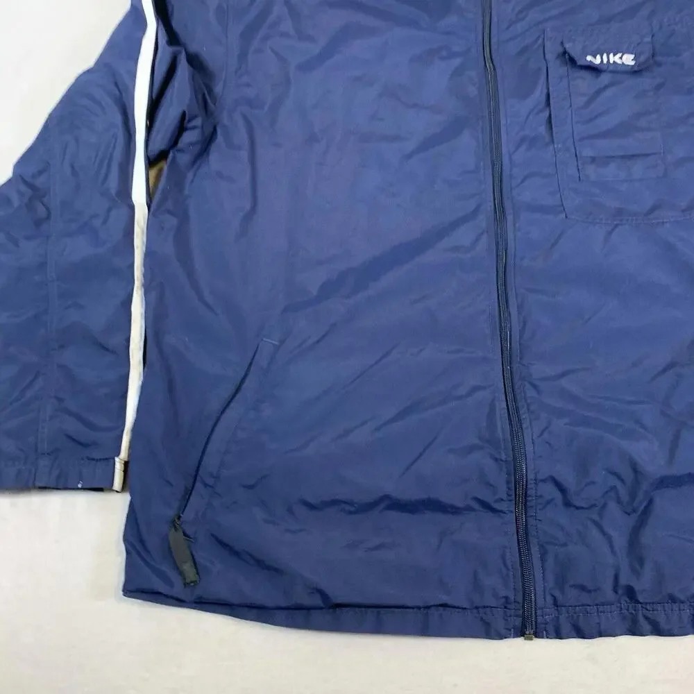 Vintage Nike Jacket Mens 2XL Blue Lined Full‎ Zip 90s Gray Tag Y2K Street Wear